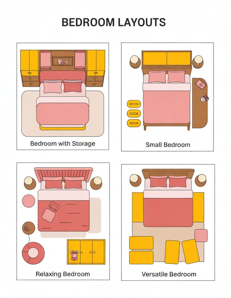 Modern Bedroom Layout Ideas for Small Spaces with Smart Furniture