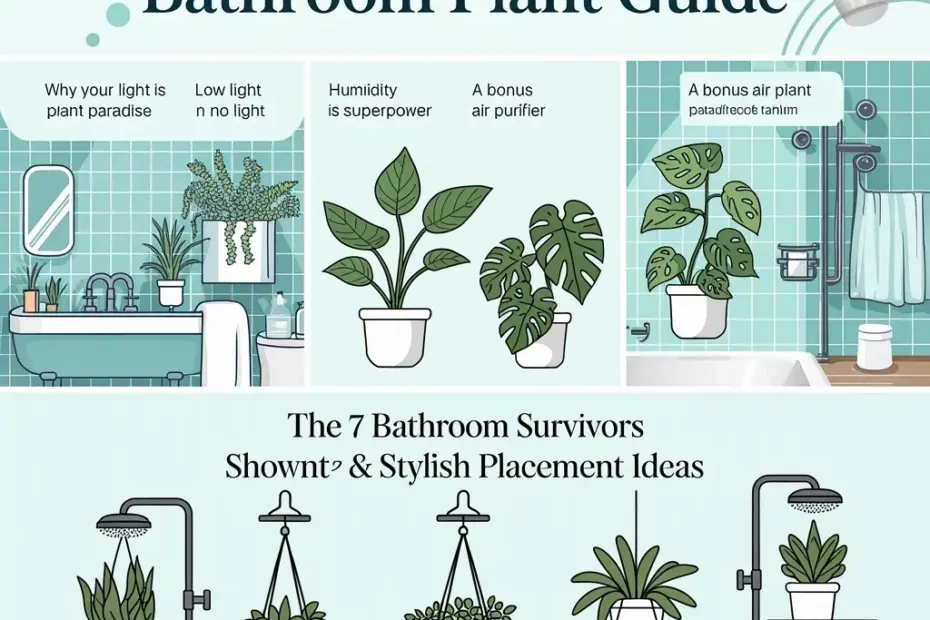 7 Low-Light Plants That Love Bathroom Humidity (No Windows? No Problem)