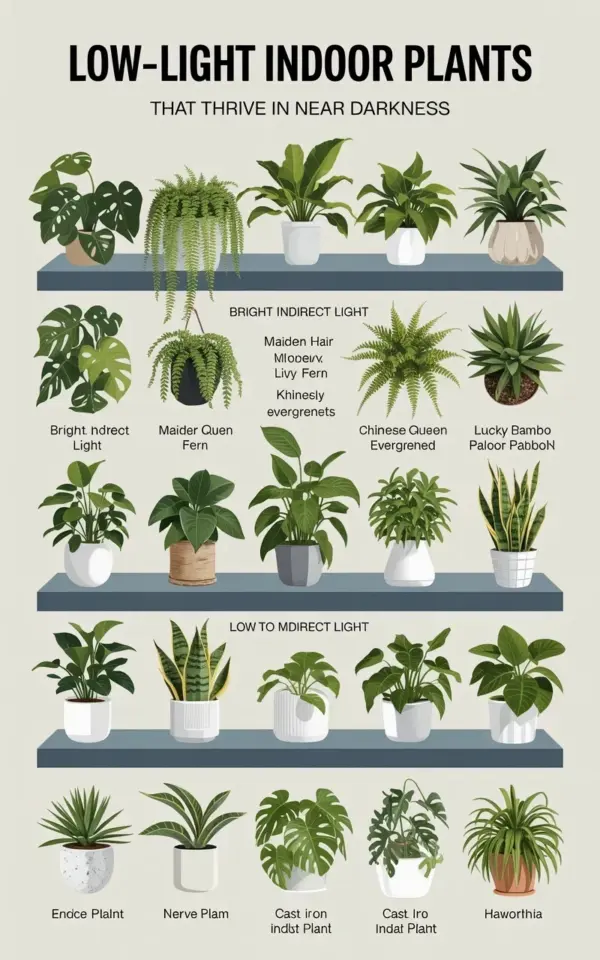 18 Low Light Indoor Plants That Thrive in Near Darkness