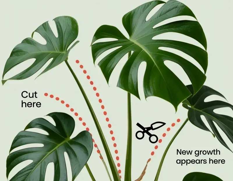 Monstera Pruning: Where to Cut for Bushy Growth on a Budget