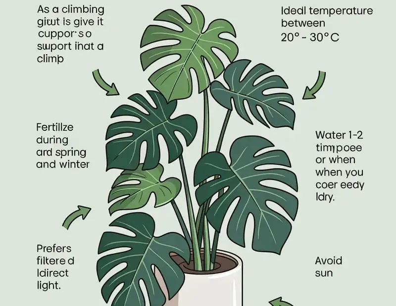 Monstera Deliciosa Care Guide: 8 Essential Tips for Healthy Split Leaves 🪴