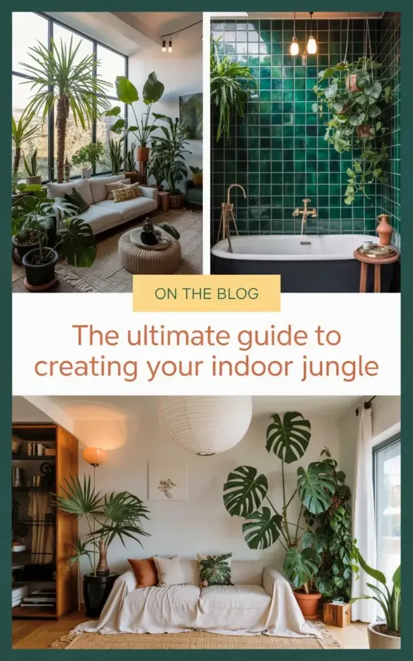 Don't Skip Neutral Contrast in Your Indoor Jungle Decor | Plant Filled Living Room & Bathroom Ideas