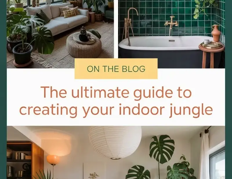 Don't Skip Neutral Contrast in Your Indoor Jungle Decor | Plant Filled Living Room & Bathroom Ideas