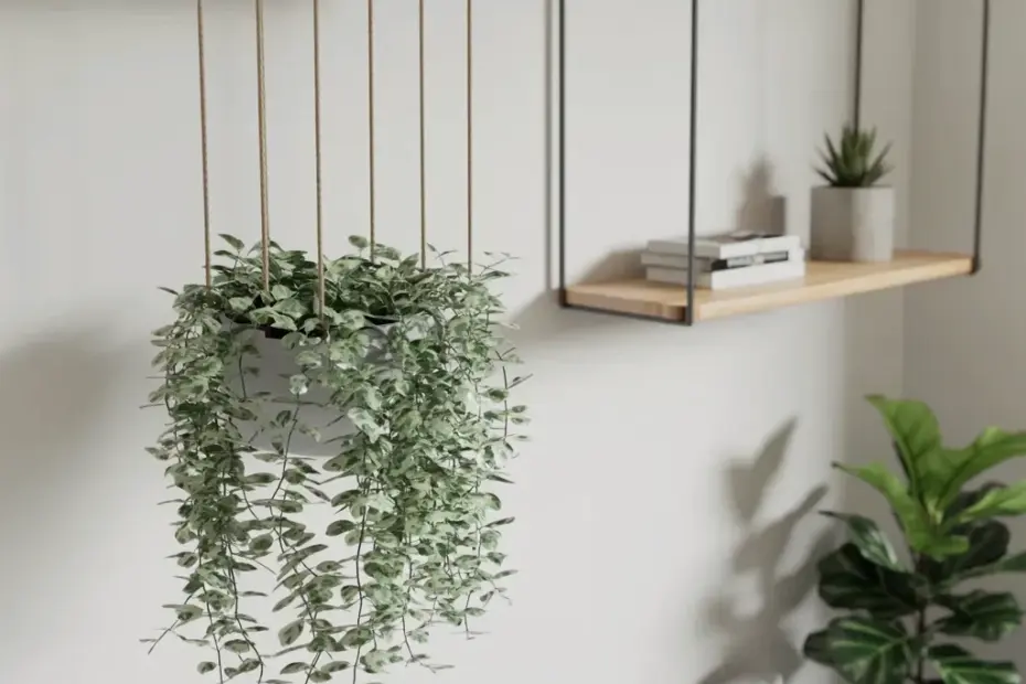 Hanging Plant Display DIY with Wooden Bar and Jute Rope